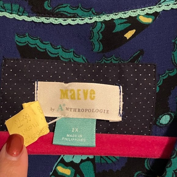 Women’s 2X | Maeve | Anthropologie
Blue, Navy, Yellow, Black Butterfly Dress - Picture 7 of 13